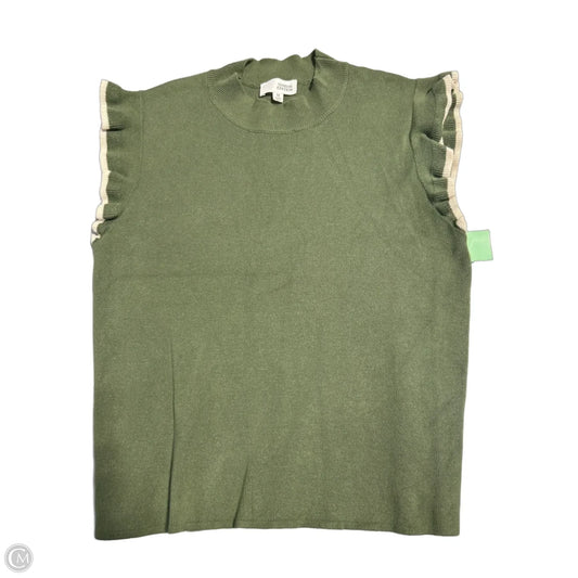 Top Sleeveless By Cmc In Green & Tan, Size: M