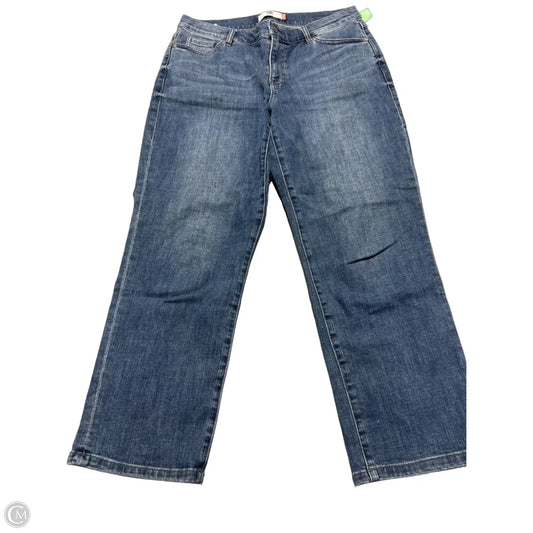 Jeans Straight By Cabi In Blue Denim, Size: 10