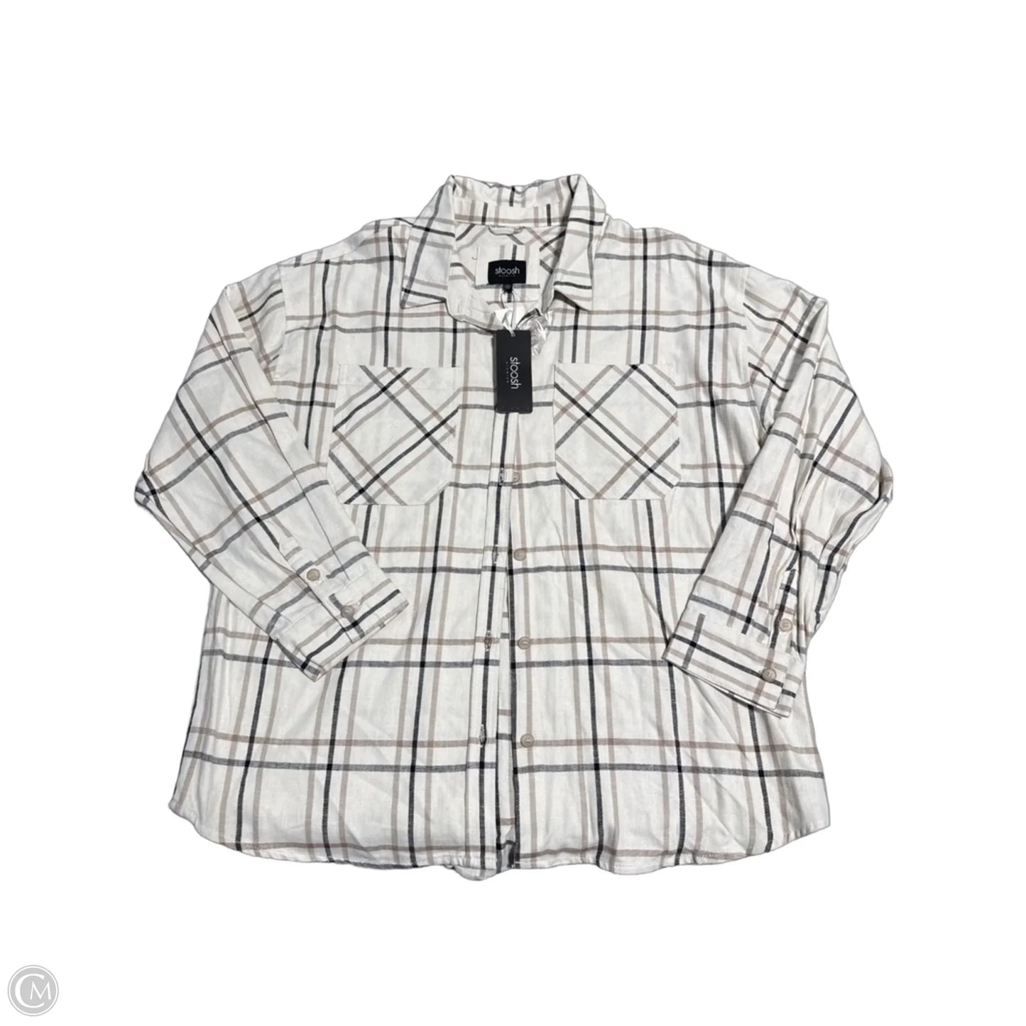 Top Long Sleeve By Stoosh In Plaid Pattern, Size: L