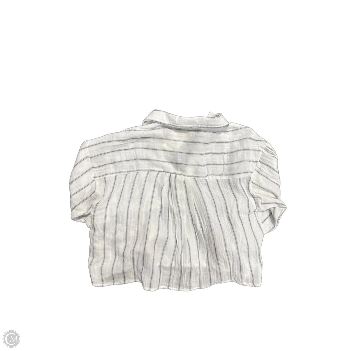Top Long Sleeve By Love Notes In Blue & White, Size: L