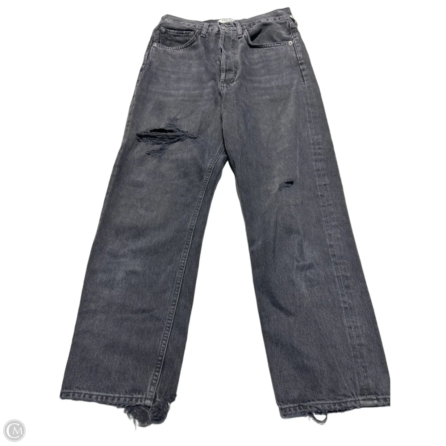Jeans Straight By Agolde In Black Denim, Size: 2