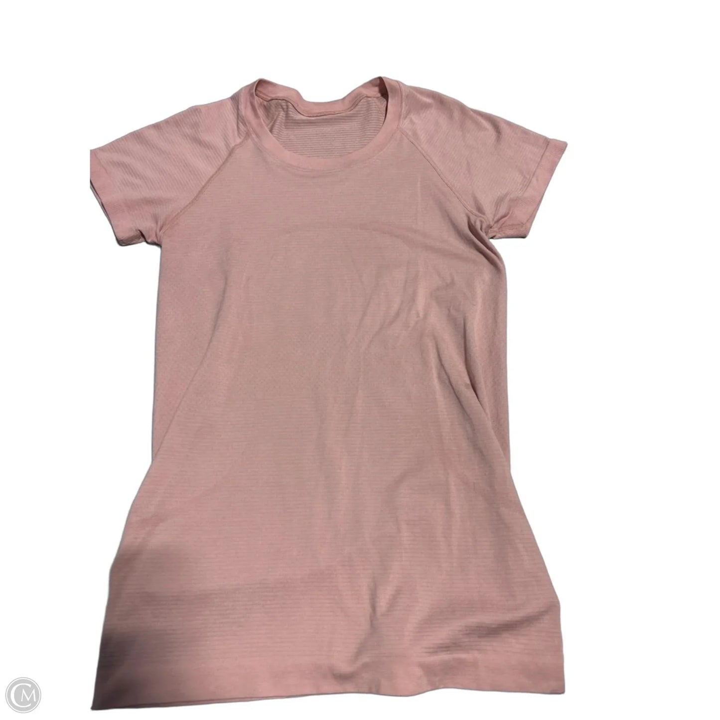 Athletic Top Short Sleeve By Lululemon In Pink, Size: M