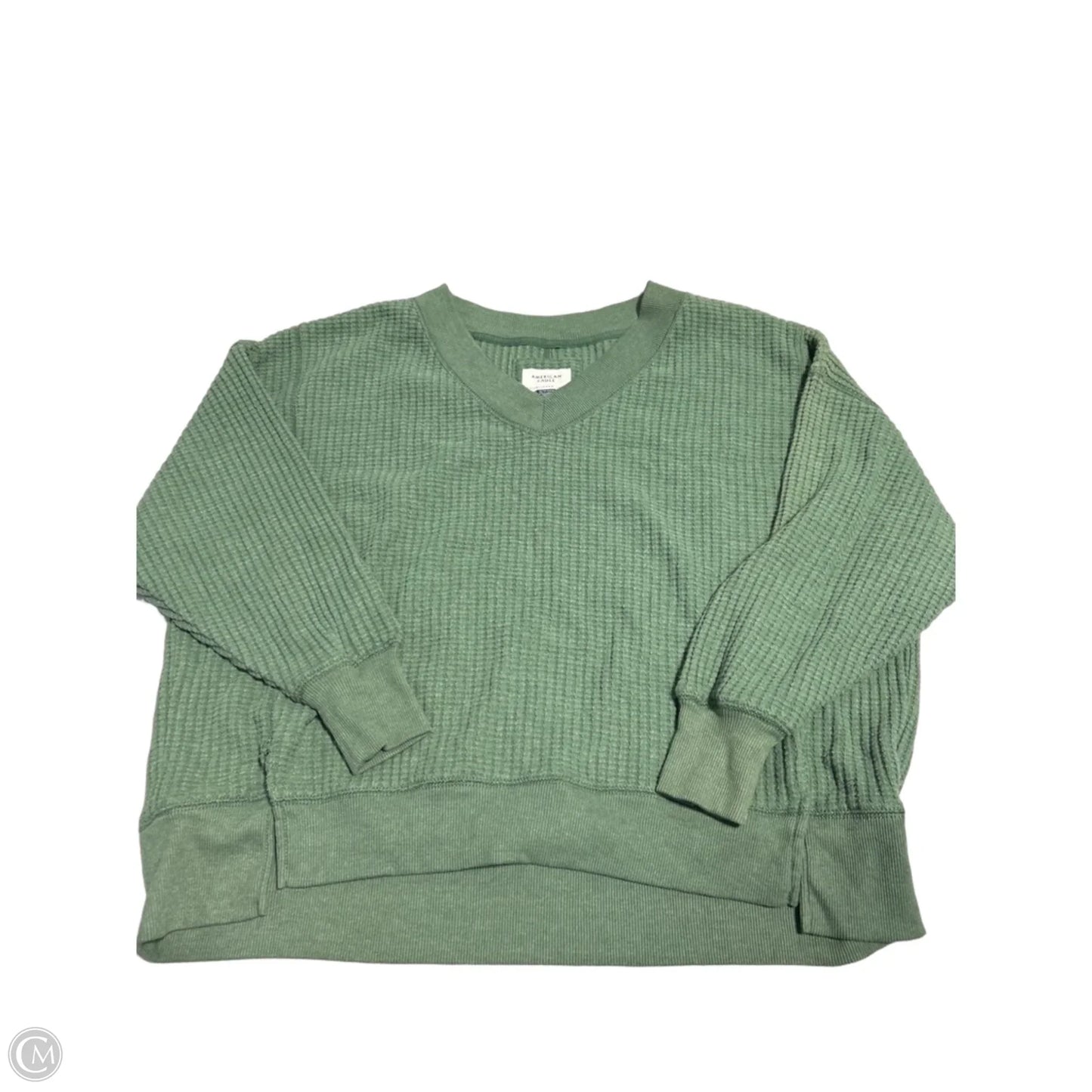 Top Long Sleeve By American Eagle In Green, Size: Xs