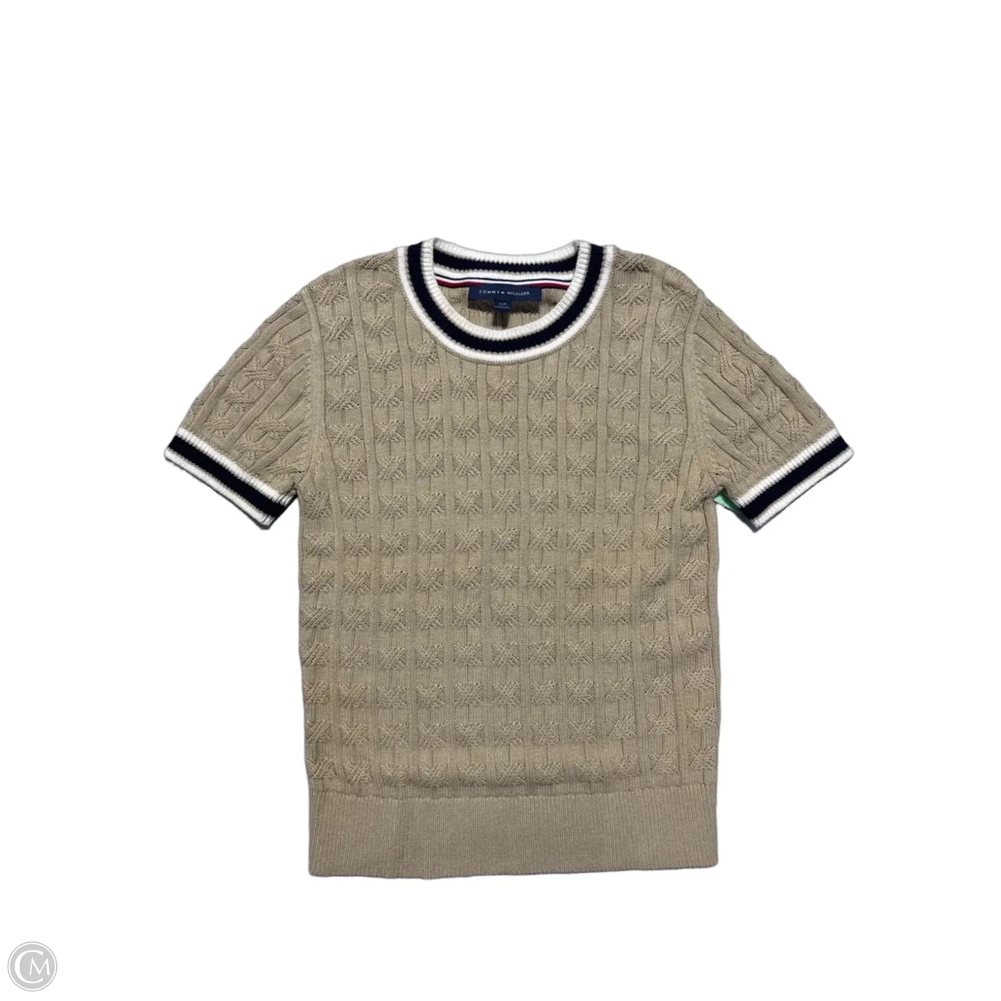 Top Short Sleeve By Tommy Hilfiger In Tan, Size: S