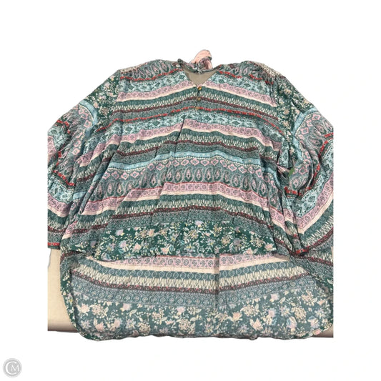 Top Long Sleeve By One World In Blue, Size: 3x