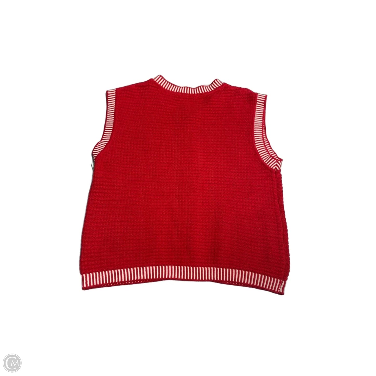 Vest Sweater By Staccato In Red & White, Size: S
