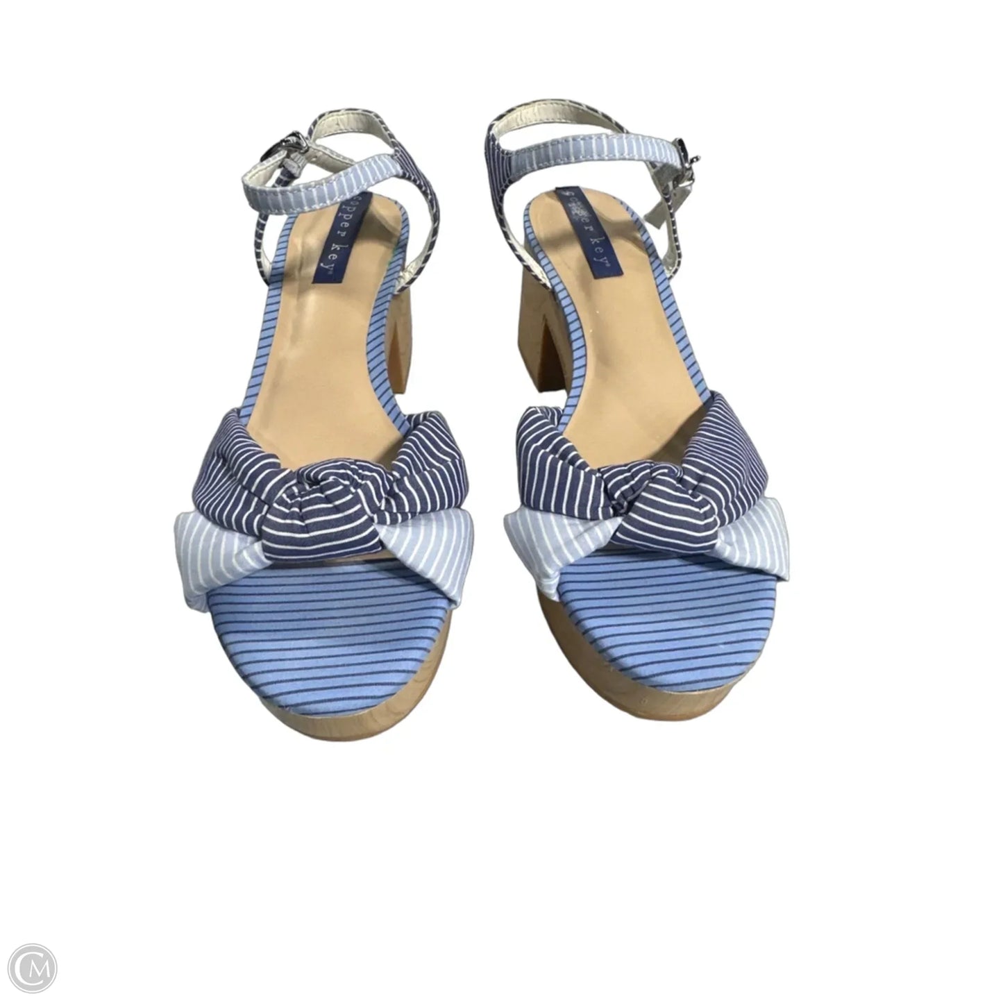 Sandals Heels Block By Copper Key In Blue, Size: 6
