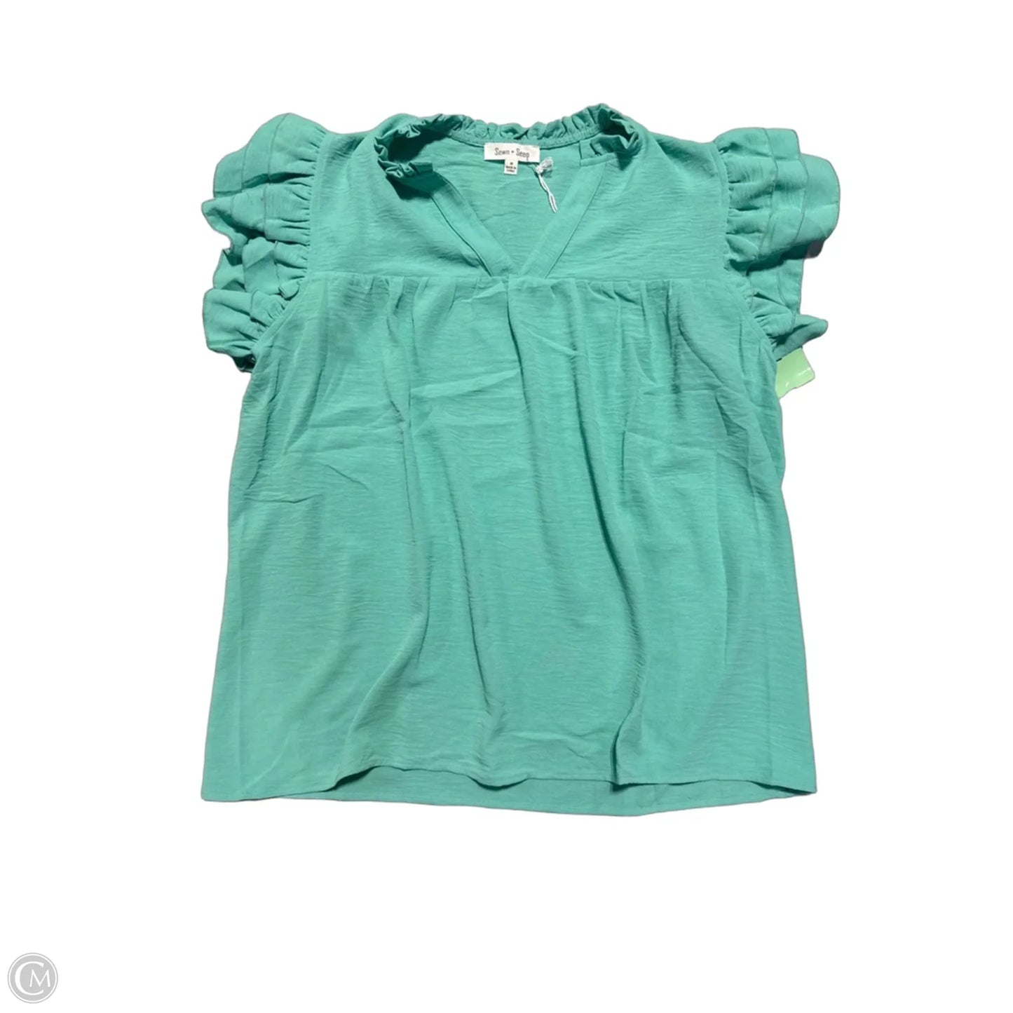 Top Short Sleeve By Cmc In Aqua, Size: M
