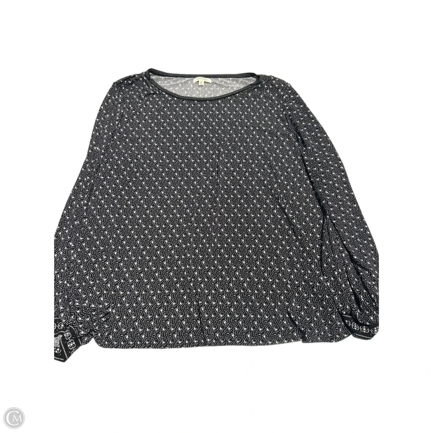 Top Long Sleeve By Max Studio In Black & White, Size: 2x