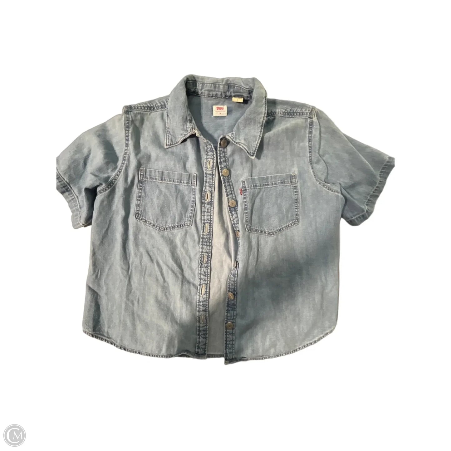 Top Short Sleeve By Levis In Blue, Size: M