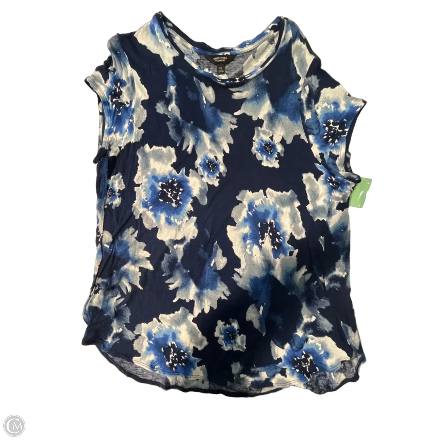 Top Short Sleeve By Simply Vera In Floral Print, Size: L
