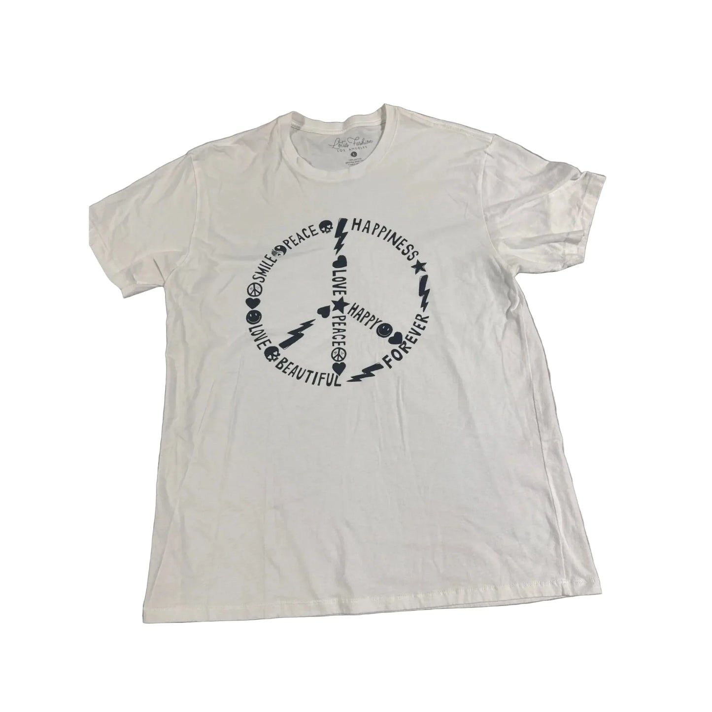 Top Short Sleeve By Cme In White, Size: L