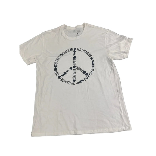 Top Short Sleeve By Cme In White, Size: L