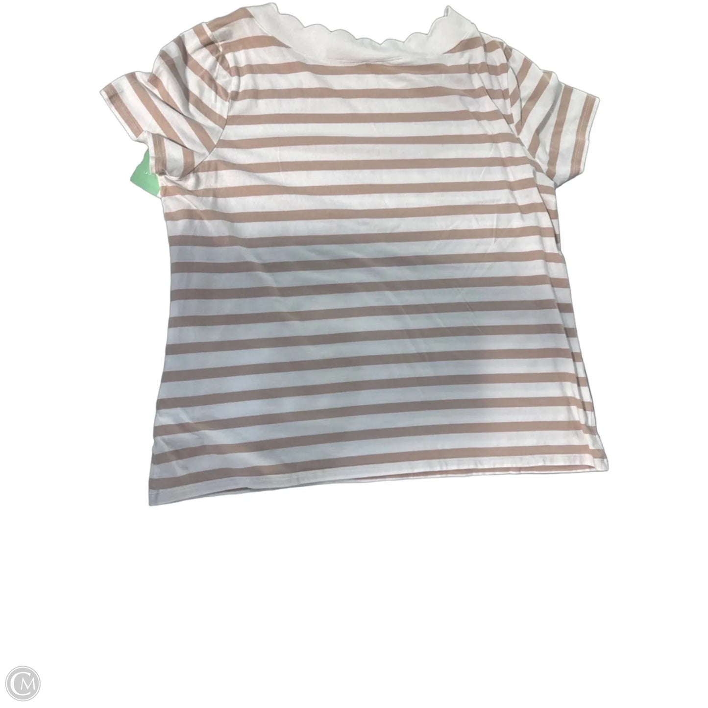 Top Short Sleeve By Anne Klein In Tan & White, Size: L