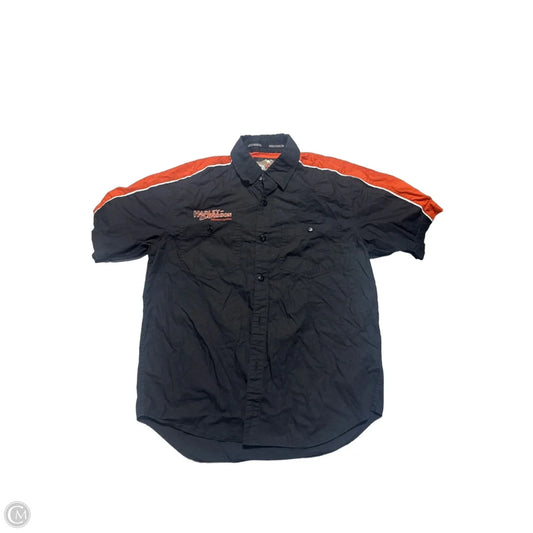 Top Short Sleeve By Harley Davidson In Black & Orange, Size: M