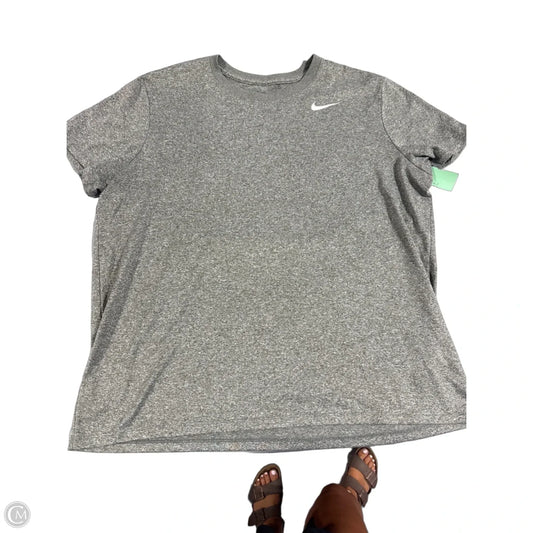 Athletic Top Short Sleeve By Nike In Grey, Size: Xl