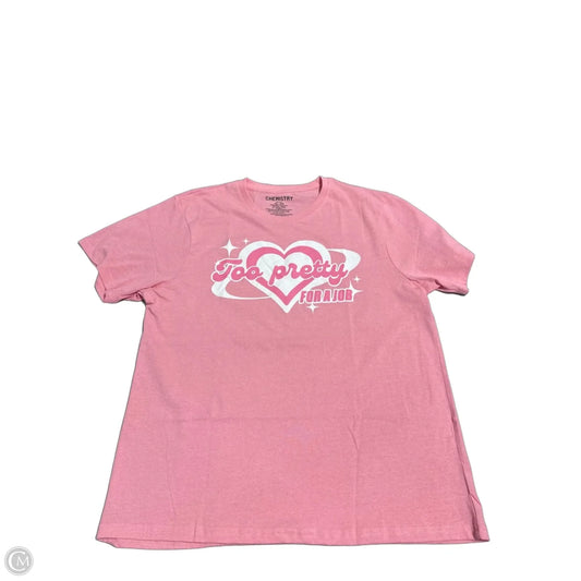 Top Short Sleeve By Cme In Pink, Size: Xl