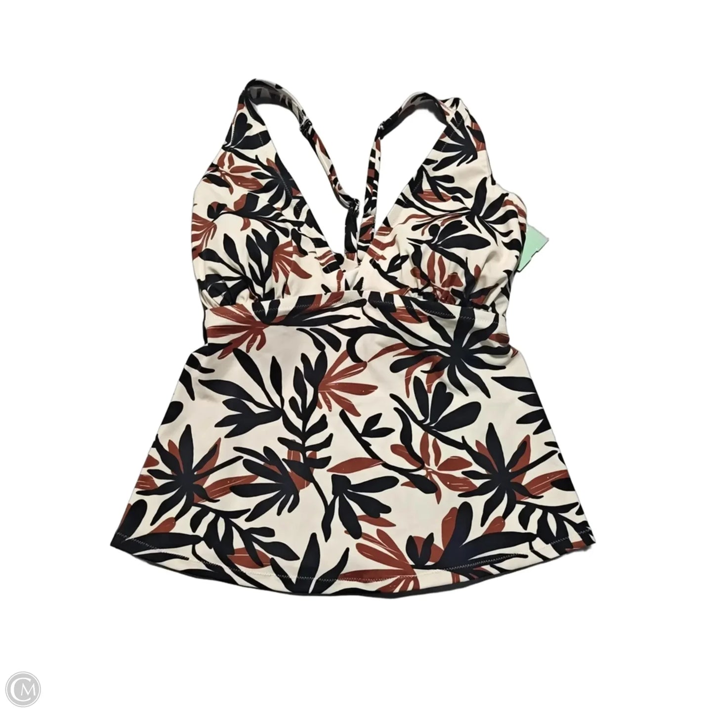 Swimsuit Top By Shade & Shore In Brown & Cream, Size: 1x