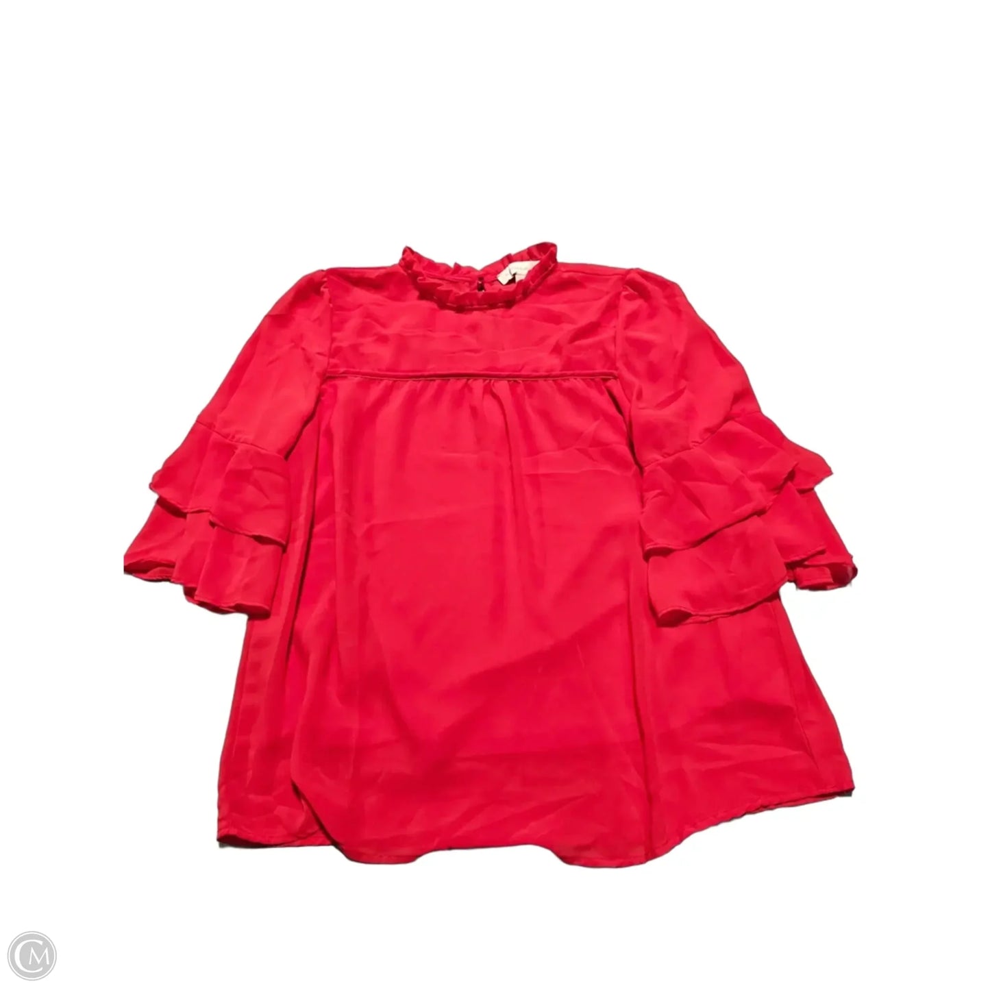 Top Short Sleeve By Monteau In Red, Size: L