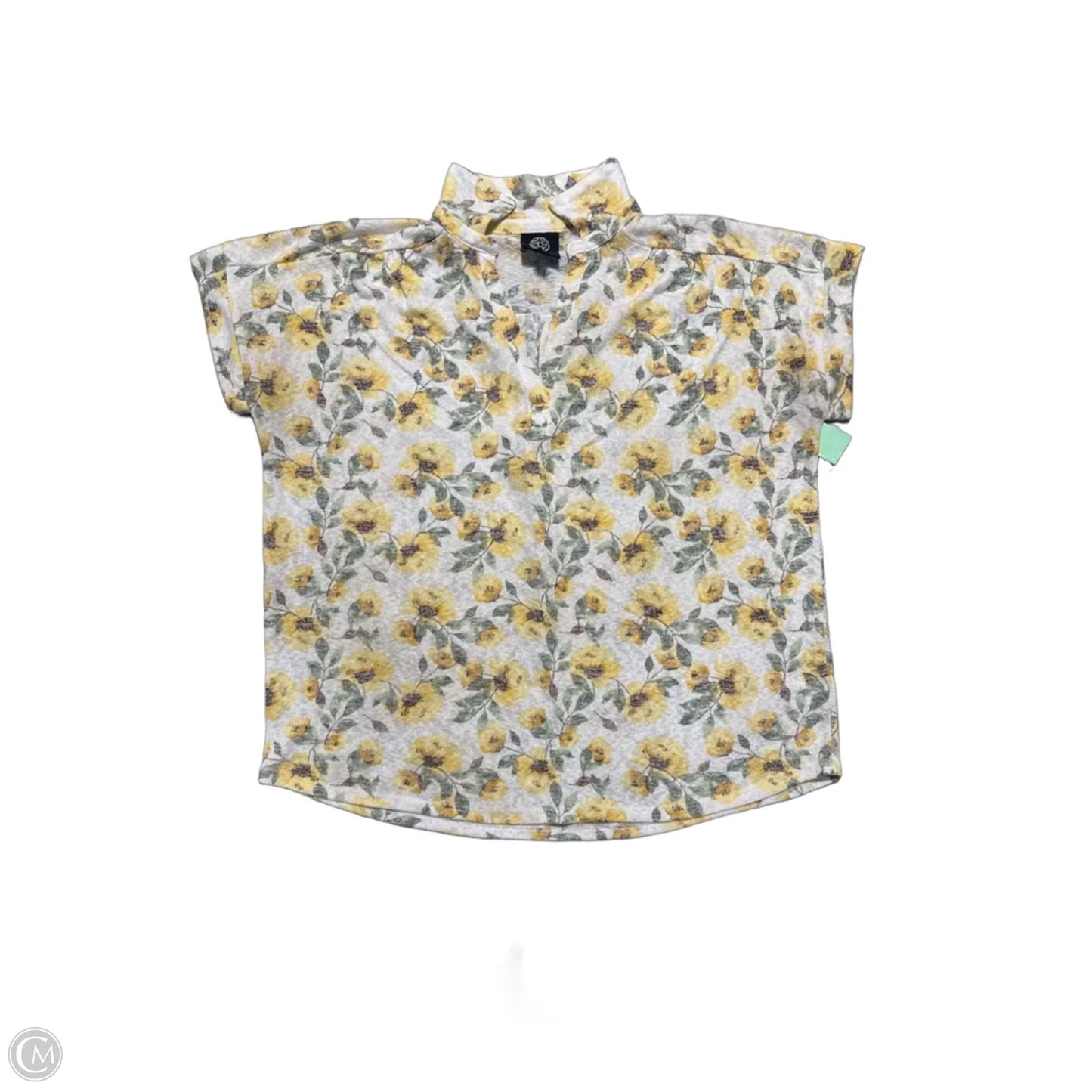 Top Short Sleeve By Bobeau In Floral Print, Size: M