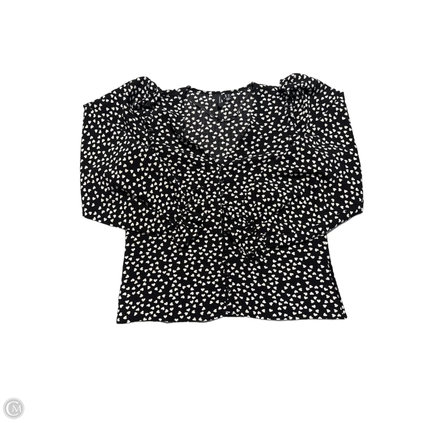 Top Long Sleeve By Vero Moda In Black & White, Size: M
