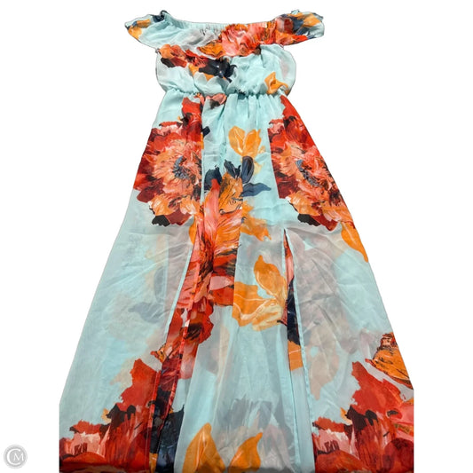 Dress Casual Maxi By Bisou Bisou In Floral Print, Size: L