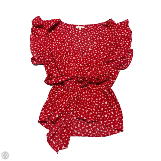 Top Short Sleeve By Max Studio In Red, Size: L