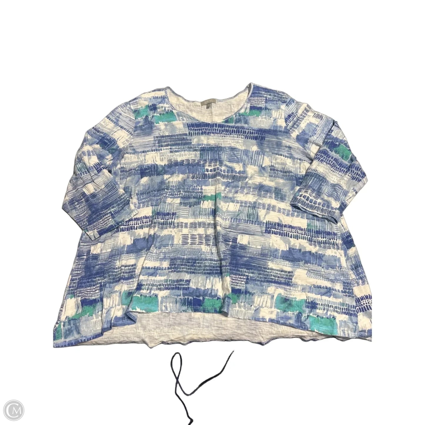 Top 3/4 Sleeve By Habitat In Blue, Size: 2x