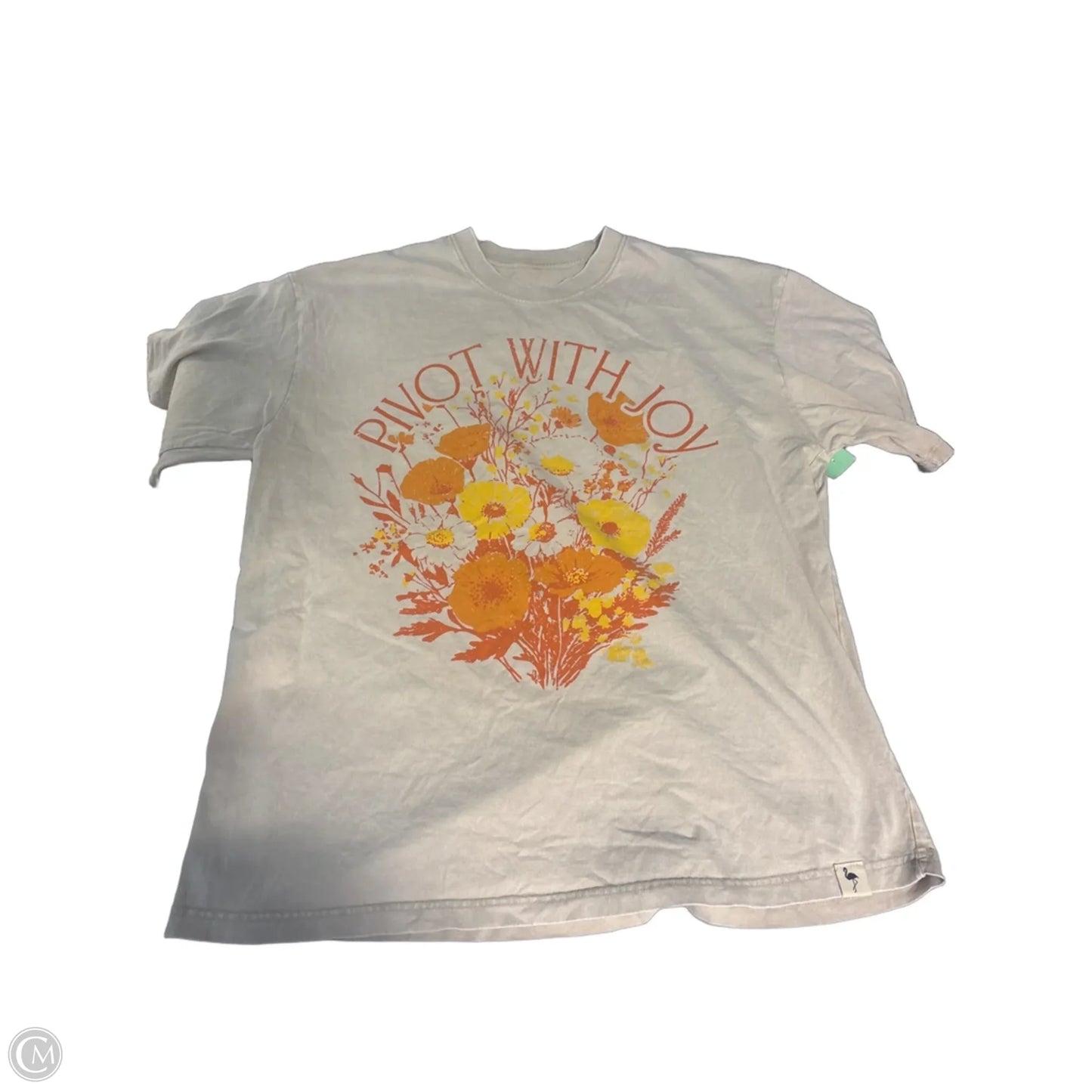Top Short Sleeve By Cme In Tan, Size: Xl