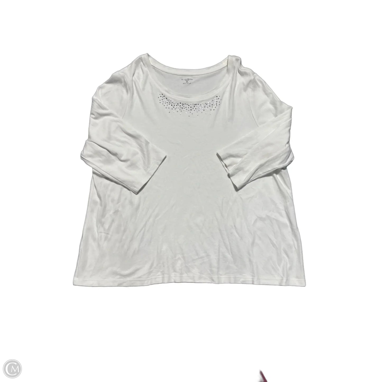 Top 3/4 Sleeve By Studio Works In White, Size: 3x