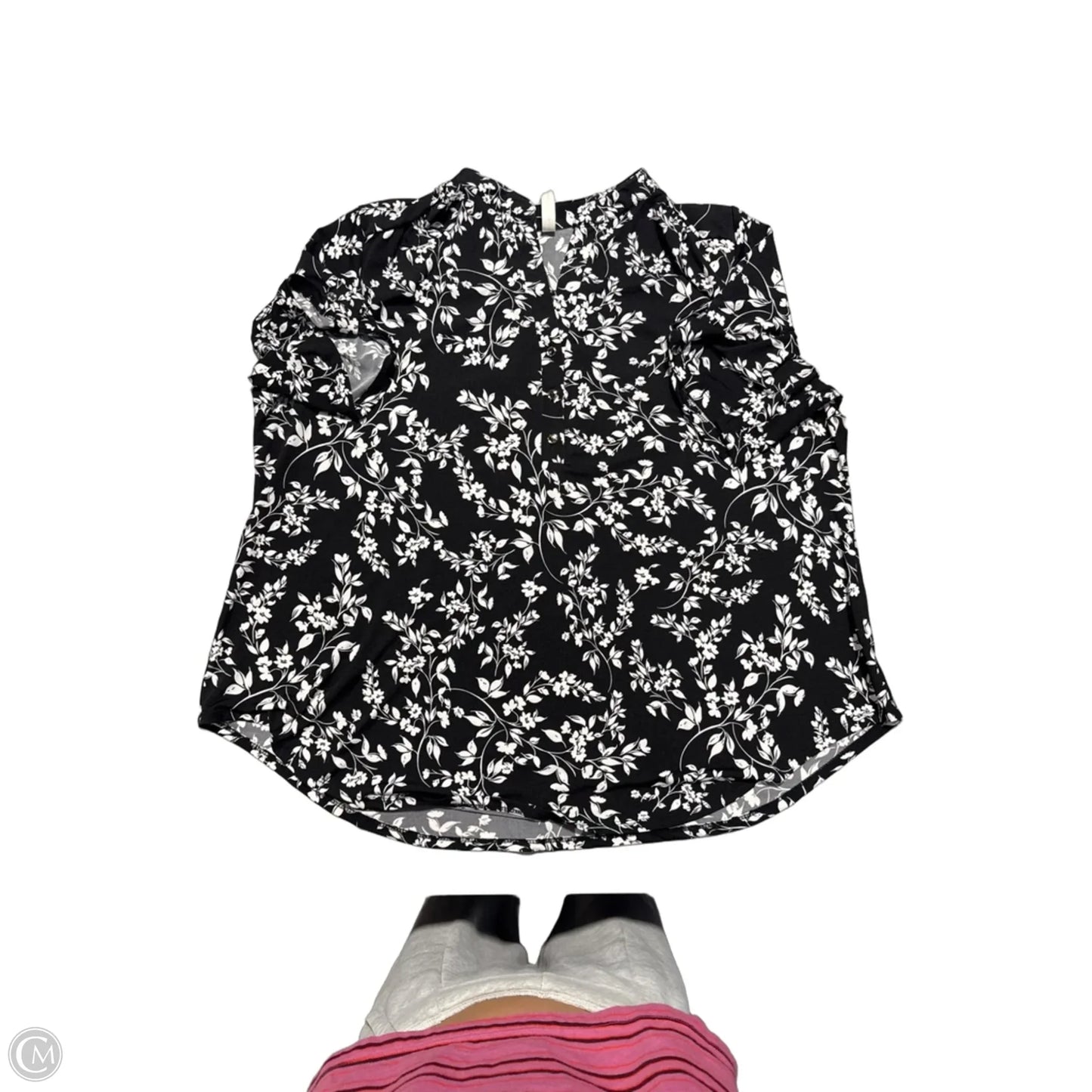 Top Short Sleeve By Cme In Black & White, Size: 3x