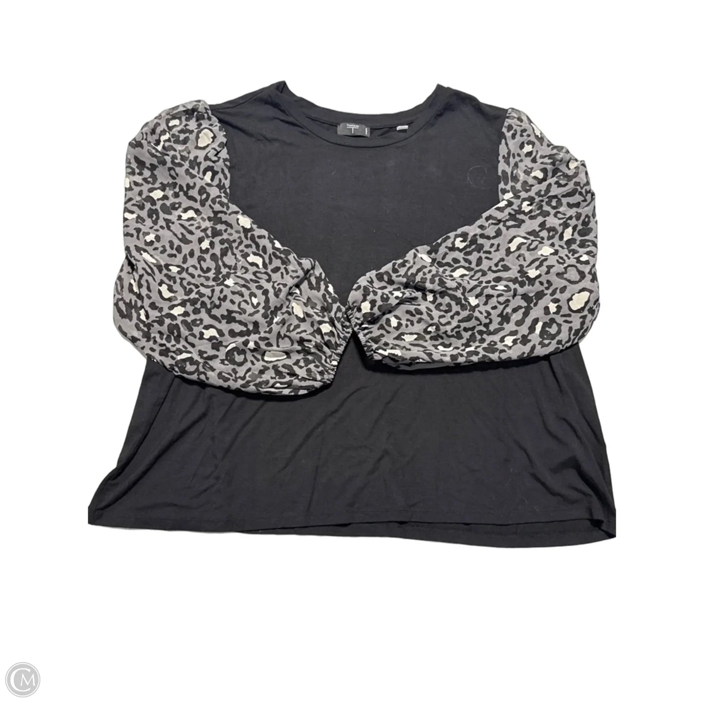 Top Long Sleeve By Tahari In Black & Grey, Size: 3x