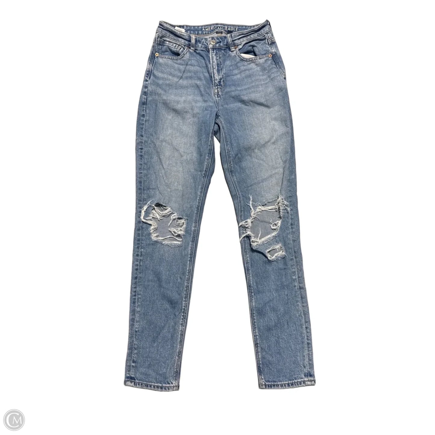 Jeans Straight By American Eagle In Blue Denim, Size: 2