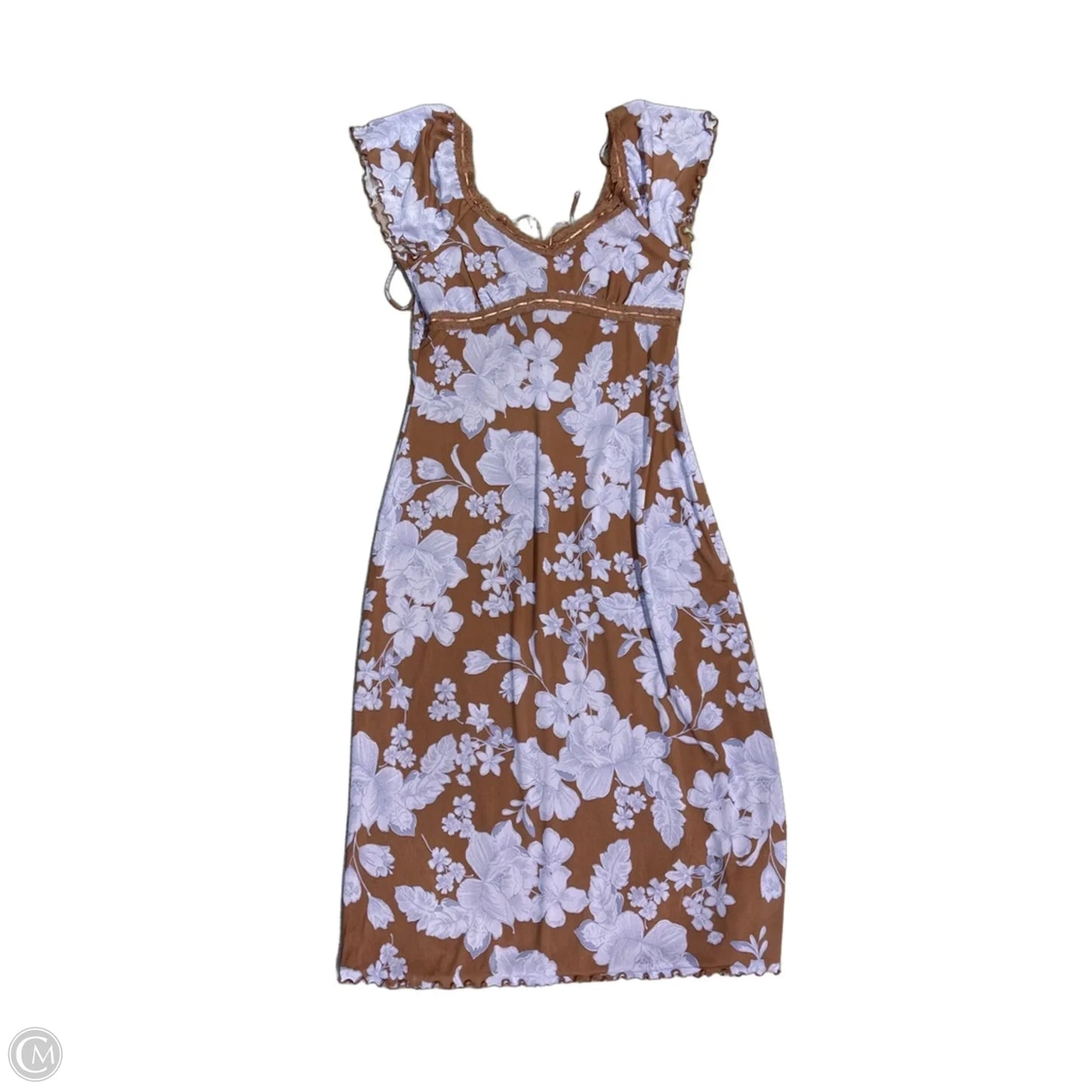 Dress Casual Midi By Kirious In Brown & Purple, Size: Xl