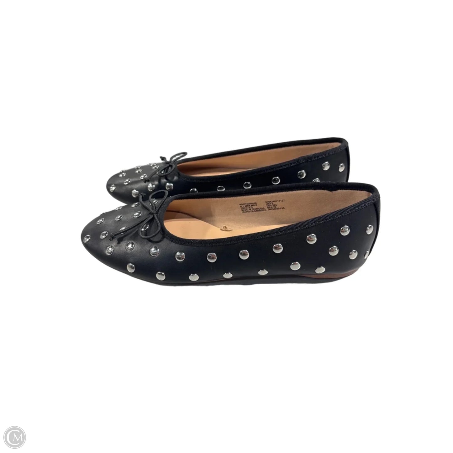 Shoes Flats By Time And Tru In Black & Silver, Size: 8
