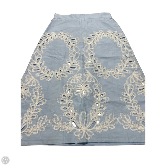 Skirt Maxi By Ann Taylor In Blue & White, Size: M