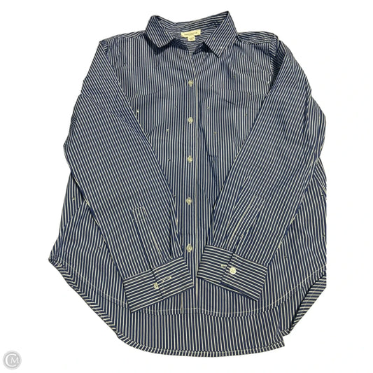 Top Long Sleeve By Beachlunchlounge In Blue & White, Size: M