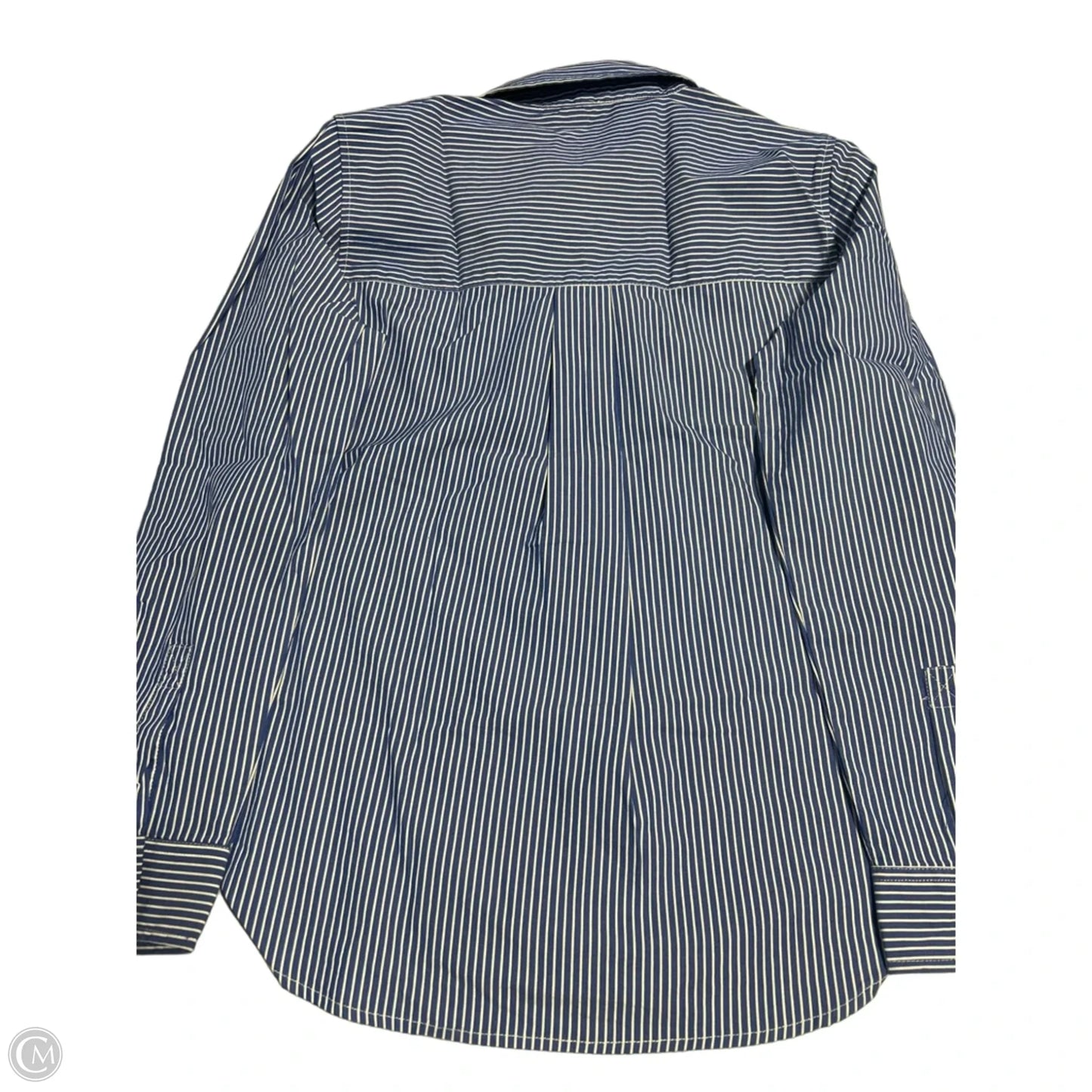 Top Long Sleeve By Beachlunchlounge In Blue & White, Size: M