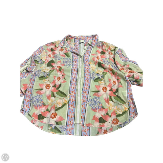 Top Long Sleeve By Adrianna Papell In White, Size: L