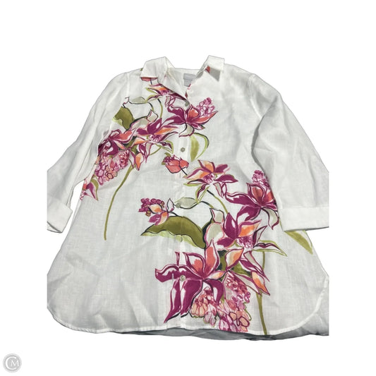 Top 3/4 Sleeve By Chicos In White, Size: S