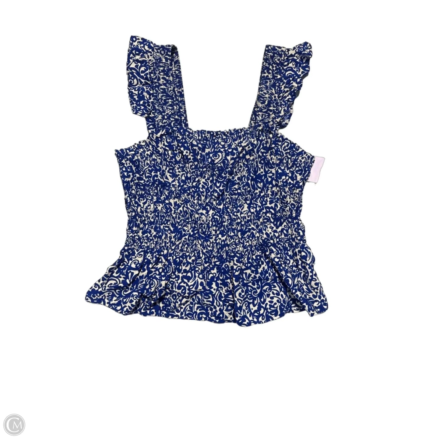Tank Top By Terra & Sky In Blue & White, Size: 1x