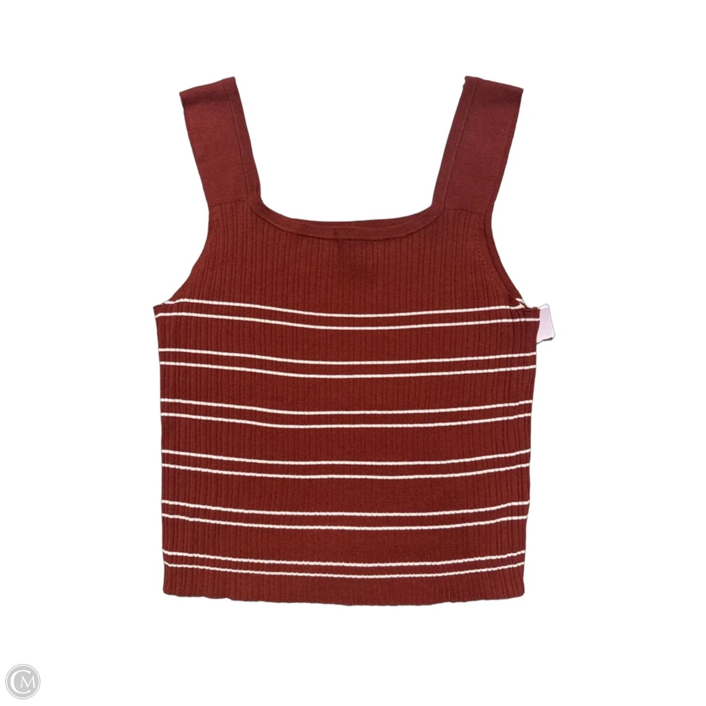 Tank Top By Ava & Viv In Brown & White, Size: 1x