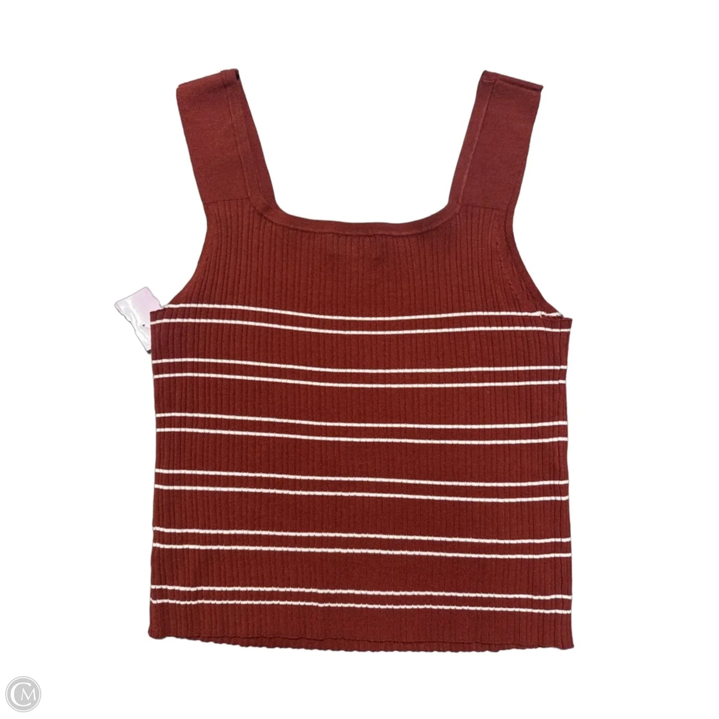 Tank Top By Ava & Viv In Brown & White, Size: 1x