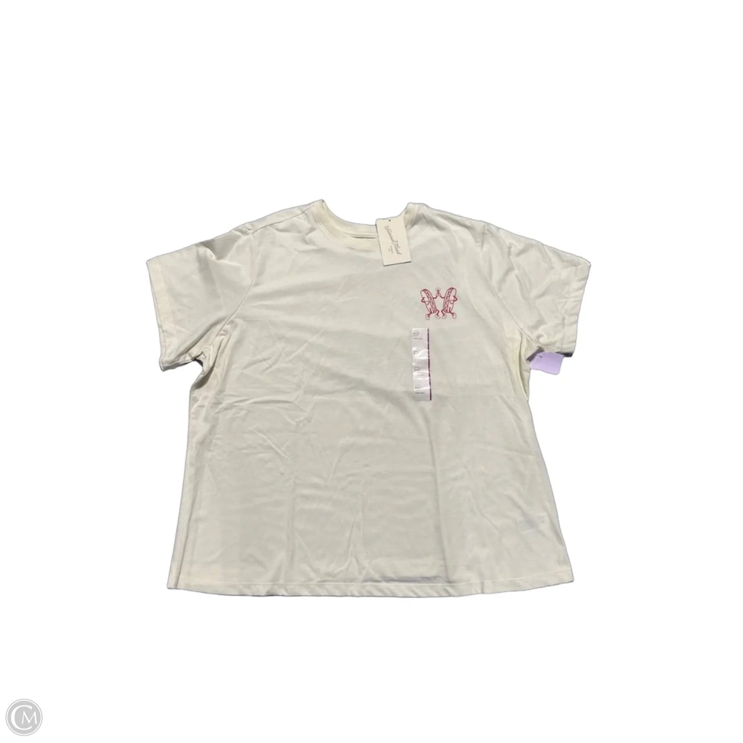 Top Short Sleeve By Universal Thread In Cream, Size: Xxl