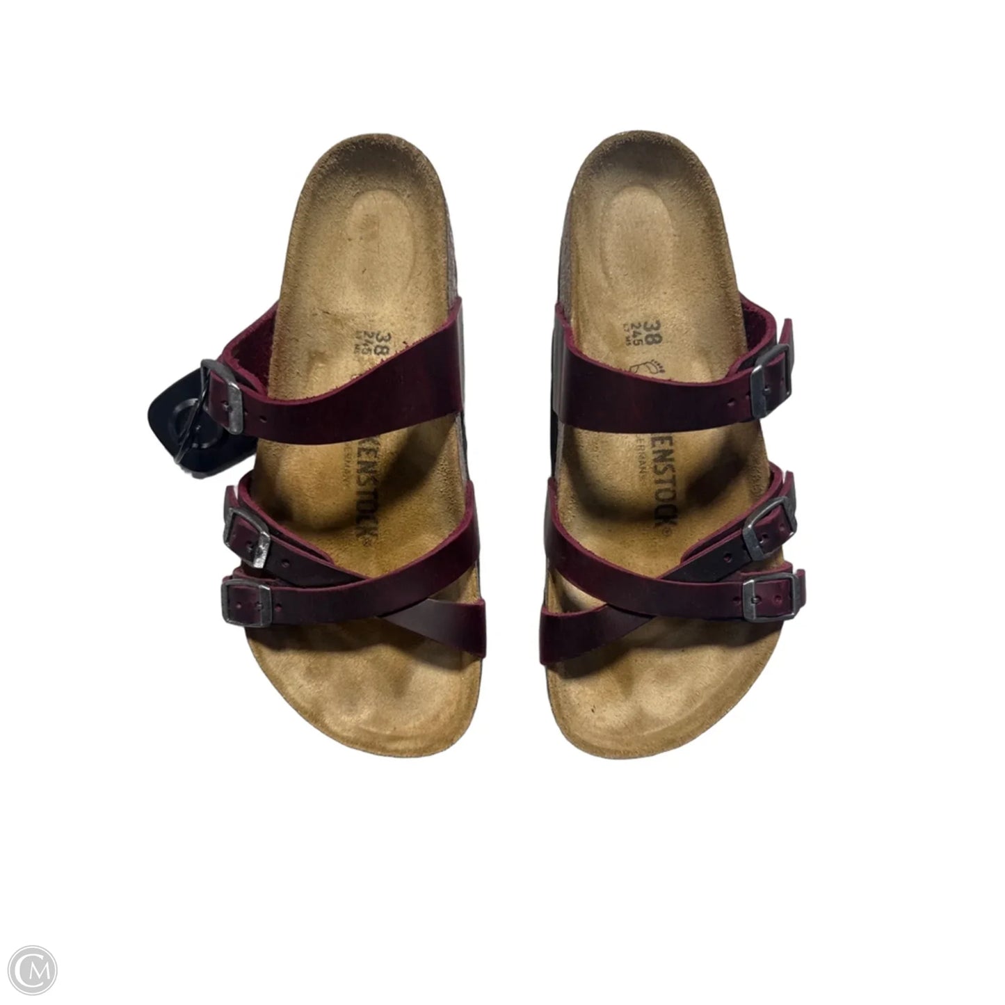 Sandals Flats By Birkenstock In Maroon, Size: 7