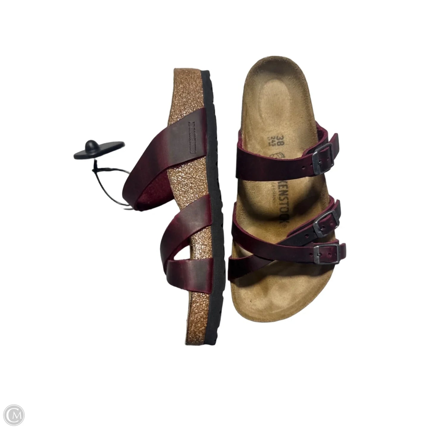 Sandals Flats By Birkenstock In Maroon, Size: 7