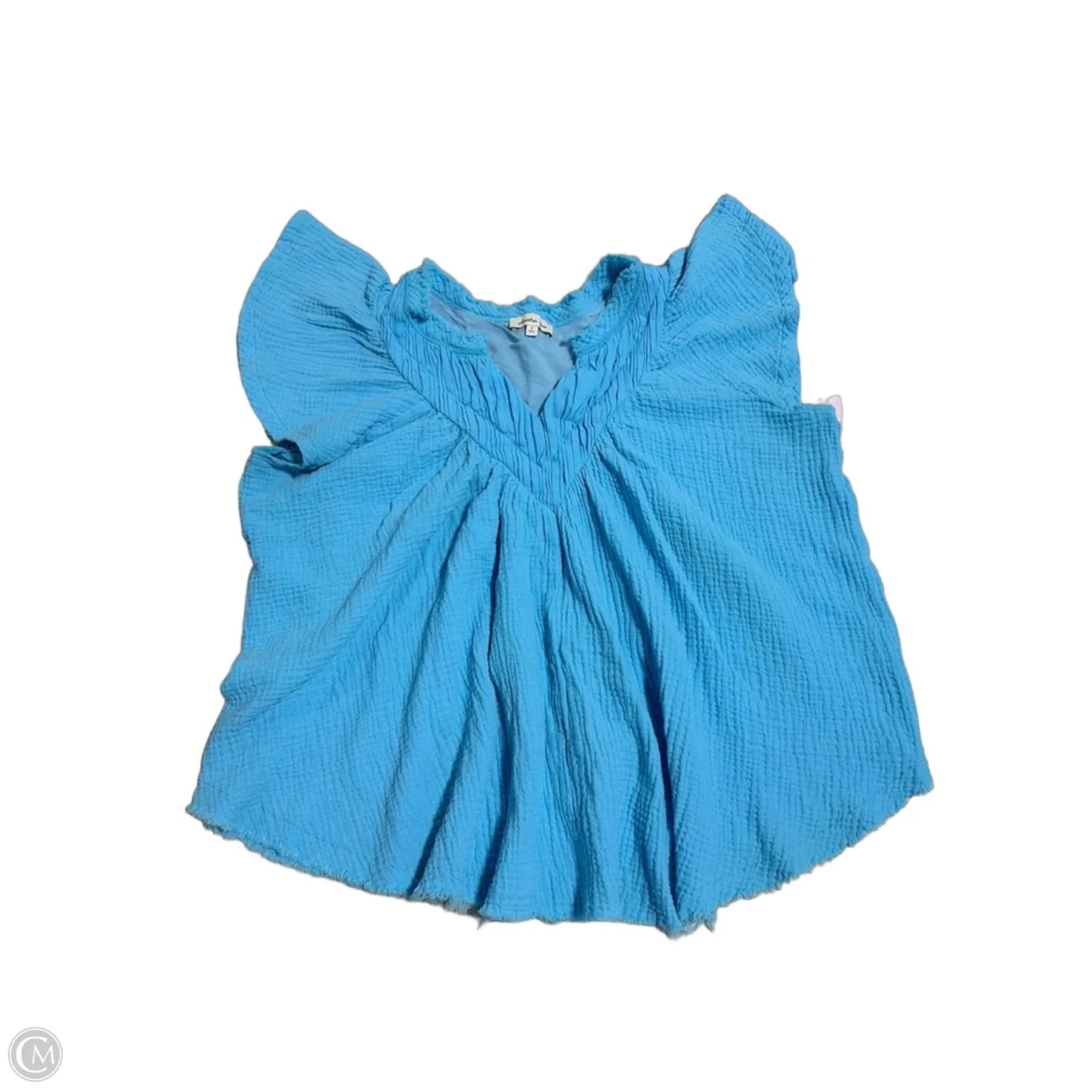 Top Short Sleeve By Another Love In Blue, Size: L