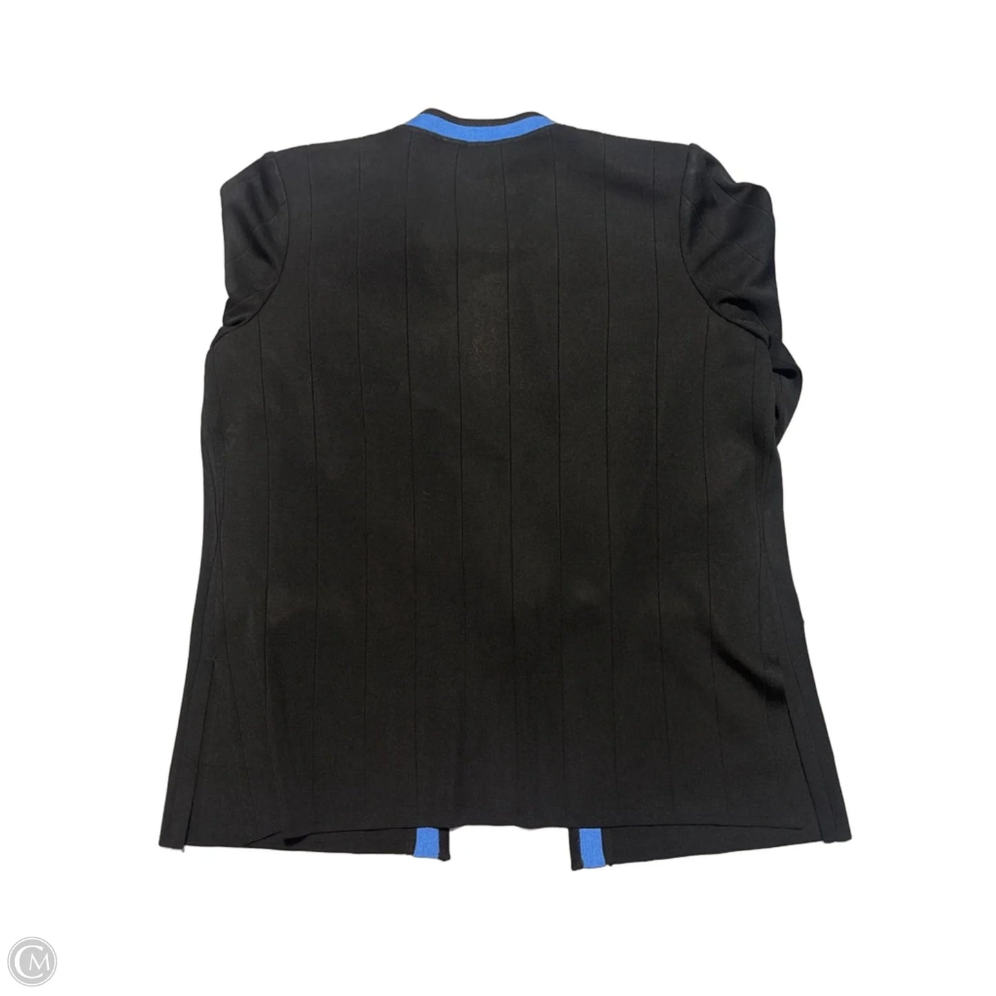 Cardigan By Ming Wang In Black & Blue, Size: L