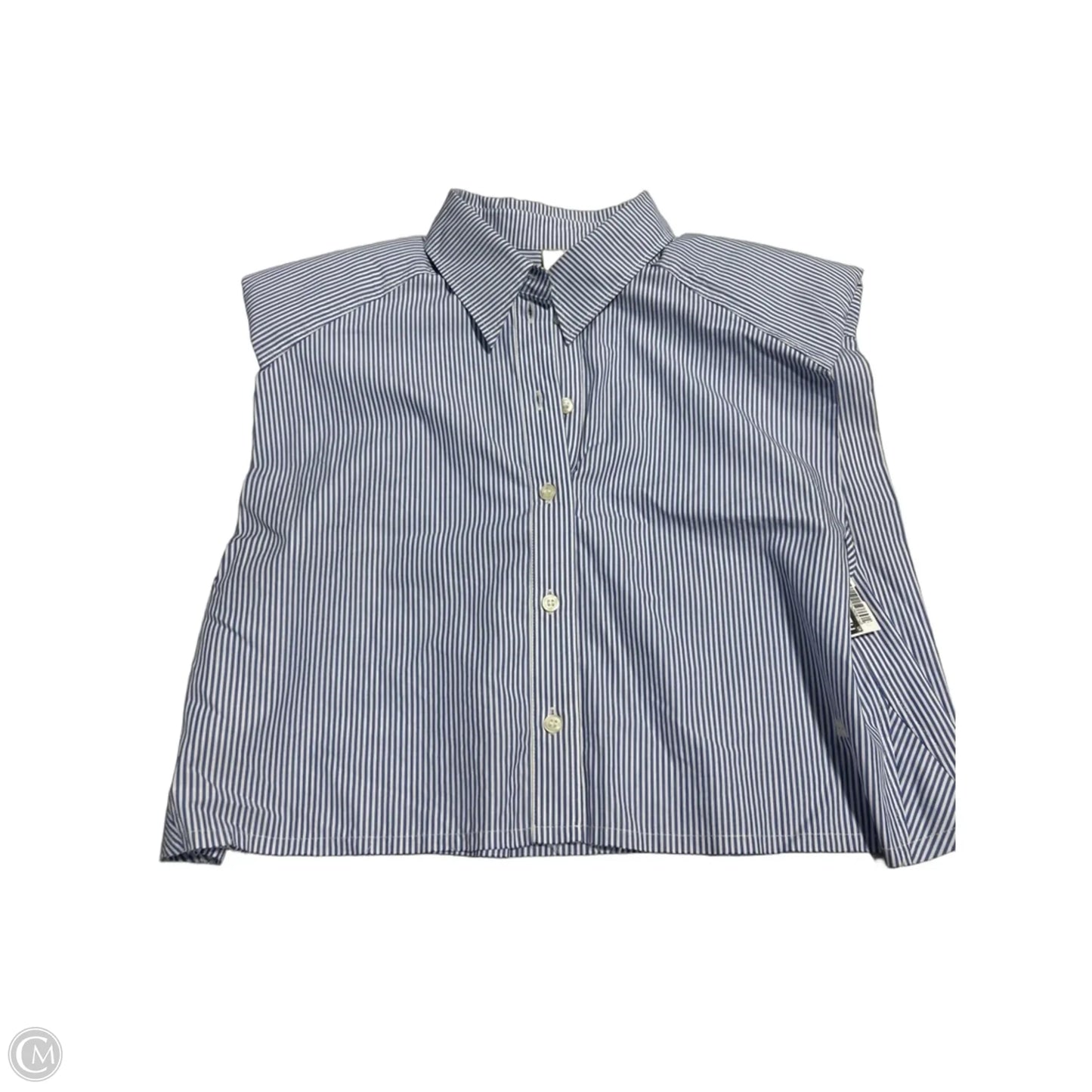 Top Sleeveless By H&m In Blue & White, Size: S