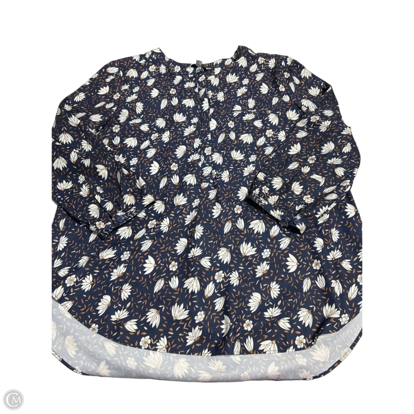 Top 3/4 Sleeve By Cmc In Navy, Size: L